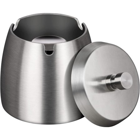 Ulkotuhkakuppi kannella, tuhkakupit savukkeille ulkokäyttöön sisätiloihin, ruostumattomasta teräksestä valmistettu tuulen-/sateenkestävä tuhkakuppi 