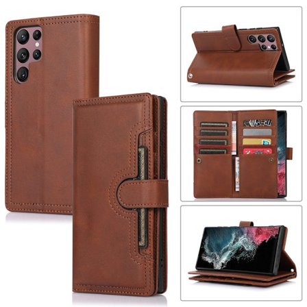 Lompakkokotelo Multi-Slot Samsung Galaxy S22 Ultra Ruskea
