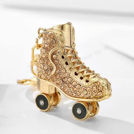 Isskridskor Nyckelringar för Kvinnor Bling Nyckelring för Flickväska Champagne