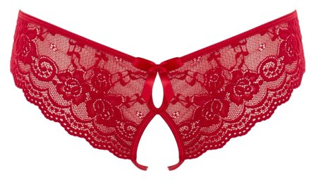 Crotchless Lace Slip - Punainen - Cottelli Collection