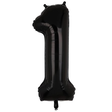 Unique Party Folie 1 Sifferballong One Size Svart
