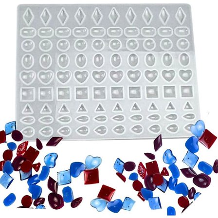 O.A. Geometriske former 90 stk Silikonform Edelsten Nugget Epoksyharpiksform