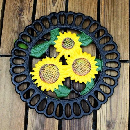 Støbejernsunderlag, dekorativt til køkken eller spisebord