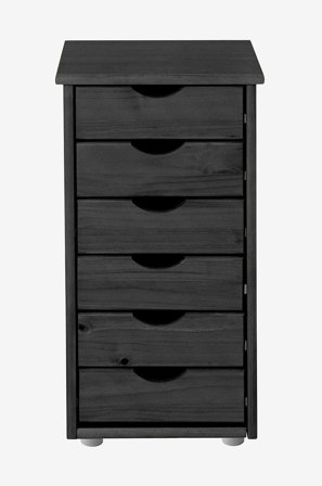 Loft24 - Lipasto Gava 6 laatikkoa - Musta - Lipastot - - Homeroom