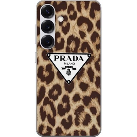 Kompatibelt Mobildeksel til Samsung Galaxy S25 Luksuriøst leopardmønster i beige og brune toner med en eksklusiv high fashion følelse og ikonisk de