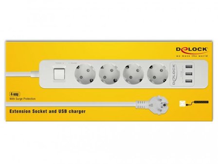 Delock Extension Socket - flerkoplingslist - 4000 watt