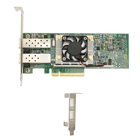 BCM57810S Dual Port 10GB SFP PCIe X8 Konvergent Nettverksadapter med Kjølevifte