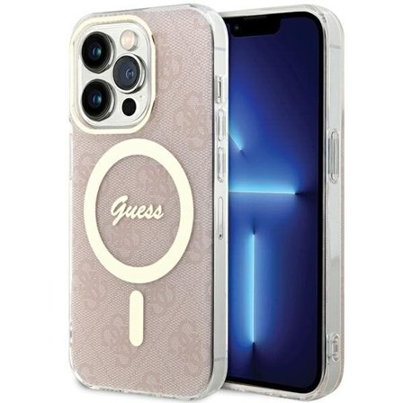 Guess IML 4G MagSafe-fodral för iPhone 15 Pro - rosa