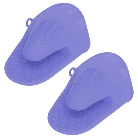 2 stk. Grytekluter Mini Silikon Fortykket Anti-skålding Klypekluter for Kjøkken Lilla