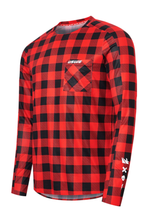 USWE Flannel Crosströja Flame Red S