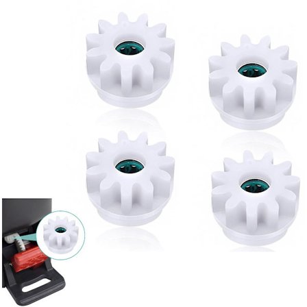 4-delt sæt af reservedele til en spinmoppe, envejslejegear - passer til Vileda 2,5 x 1,8 cm (hvid)