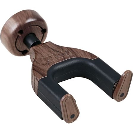 Kitaran seinäteline automaattilukolla, akustisia ja sähkökitaroita, bassoja ja banjoja varten (1 kpl, musta pyöreä pähkinäpuu)