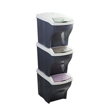 Bama Poker Tris - Set med kärl för selektiv sortering, assorterad, 28x40x31cm - 40305