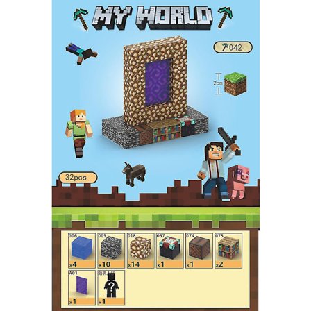 32 stk T042 Heaven Portal Minecraft Magnetisk Byggekloss Stackable Minifigur Leker Magnet Cube World Set Leker Db