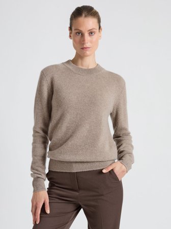 Kashmina - Kashmirgenser "Sofia long" - Toast - Size M