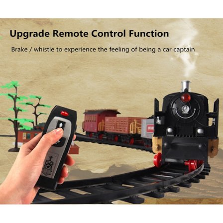 Højsimulering Dampspray 2,4G RC Damptog 666CM Stort Spor Railway DIY Montering RC Legetøj Lyd Rygning Effekt Togspor