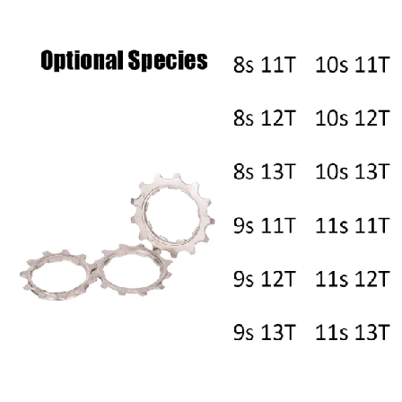 8/9/10/11-trinns 11T/12T/13T Kassett Frihjulsdrev for Terrengsykkel og Landeveissykkel Kassettgiere