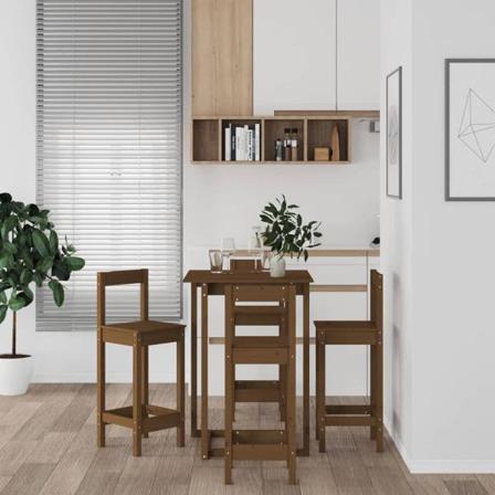 Vidaxl Barmöbler 5 Delar Honungsbrun Massiv Furu Brun