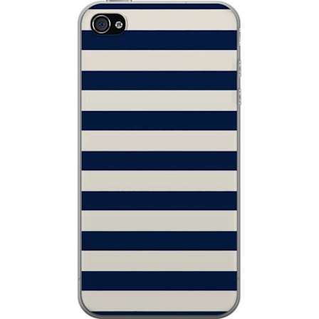 Kompatibelt Mobilskal till Apple Apple iPhone 4 marinblå vita ränder