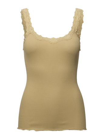 Silk Top W/ Lace T-shirts & Tops Sleeveless Gul Rosemunde