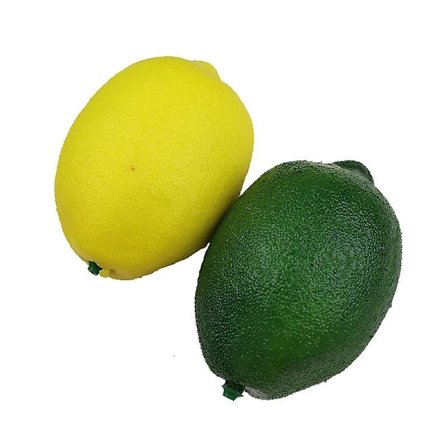 6 st konstgjorda citroner Simulerad frukt Livsliknande falsk citron Limefrukter för hem kök bordsdekoration Vasfyllmedel (6 gula citroner)(grön)