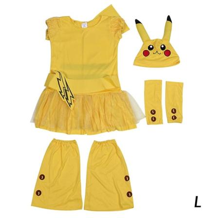 Søt Pikachu-kostyme for barn gutter jenter Anime-figurer Klassiske kostymer Temafest Rollespill Dress-up Suit L