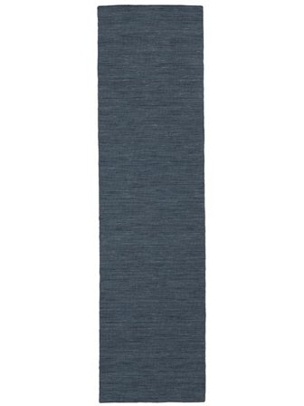 Handloom Flat 80X300 Small Navy Blue Plain (Single Colored) Runner Wool Rug