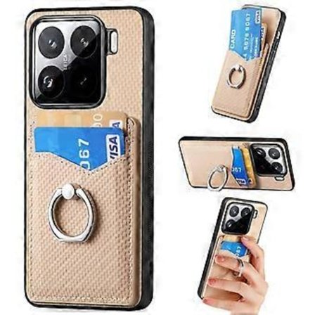 Skal för Xiaomi 15 med Kortfack, Ringhållare och Ställ (Stil B)