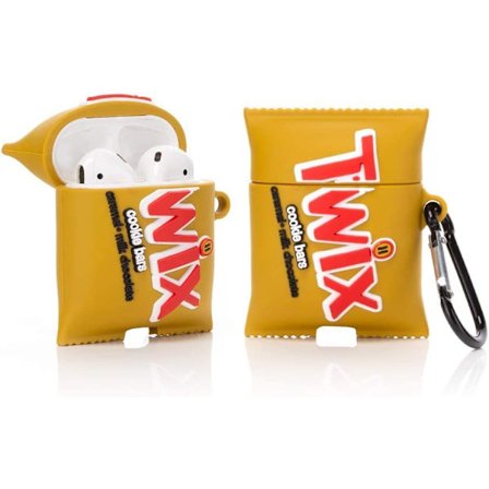 Blød tegneserie silikone etui kompatibel med AirPods 2 og 1-sød sjov stødsikker beskyttende cover [Serial Chocolate Biscuit]