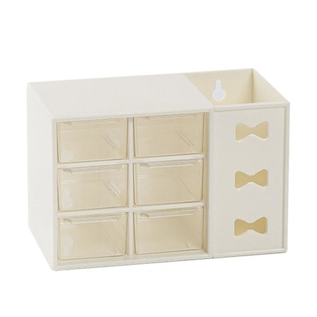 Pen Skrivebordshylde Støvtæt 6 Skuffer Pen Organisation Opbevaringshylde til Studerende Kontorfolk