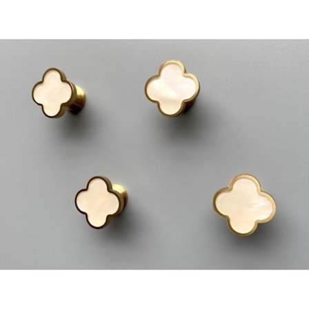 4-pakks Dekorative Veggkroker i Massivt Messing, Kles- Ryggsekk- Veske- Skru-inn Veggkroker, Veggmonterte Fancy Kroker (Skjell