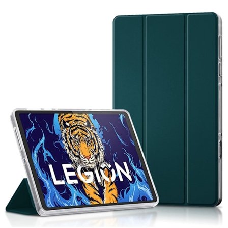 Tri-fold Leather stander etui til Lenovo Legion Y700 - Grøn