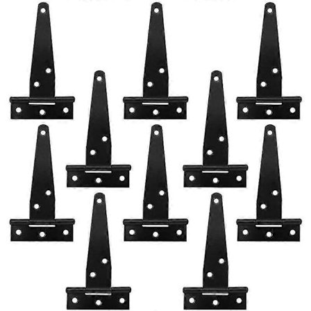 Puuvajalle, pakkaus jossa 10 kpl 4" T-saranaa, musta, galvanoitu rauta