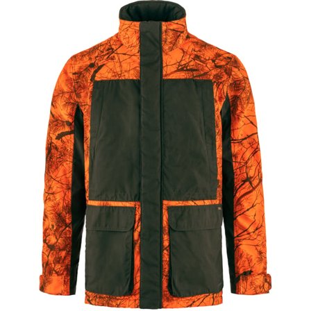 Fjällräven Men's Brenner Pro Gepolstert Jacke in Orange Multi Camo/Deep Forest/Orange, G-1000 /Hydratic/Supreme Microloft | Size: Small