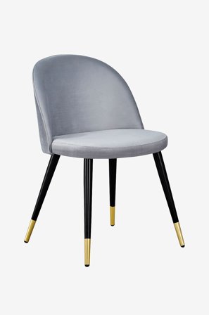 Venture Home - Stol Velvet Messing 2-pak - Grå - Stole - Fra Homeroom