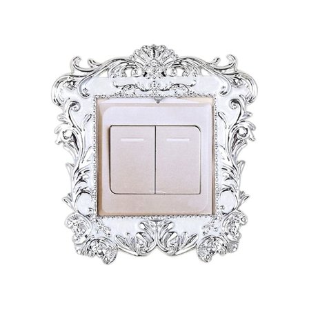 Enkel lysbryter Deksel Sokkel Surround Frame SØLV