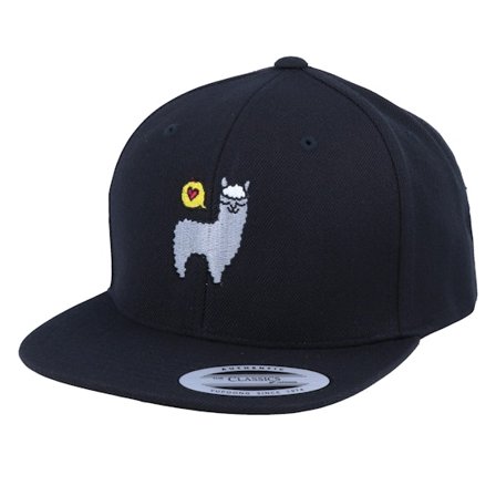 Kiddo Cap - Kids Llama Love Black Snapback Snapback Black Cap - @ Hatstore