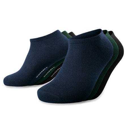 FreeFeel | 3-Pack | Black, Royal Blue, Olive Green Bamboo Ankle Socks for Men