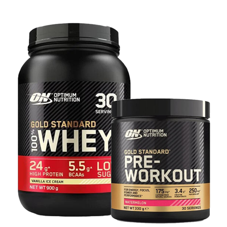 100 % Whey Gold Standard Valleprotein 908 g + Gold Standard PWO 330 g
