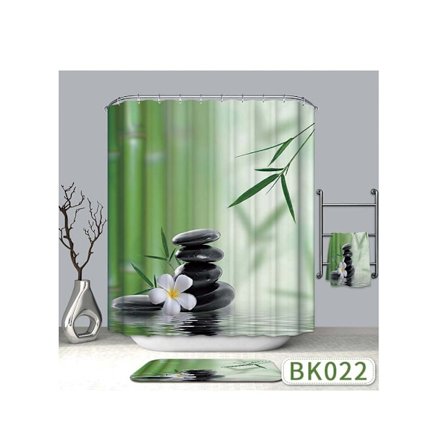 Grön Duschdraperi Med Krok Mögelresistent Duschdraperipolyester Dusch-3