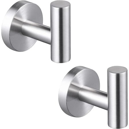 2 kpl kylpyhuoneen pyyhekoukku, ruuvattava metallivaatekoukku harjattu kylpytakoukku Sus 304 ruostumaton teräs raskas oviripustin pyyhe kylpytakki 