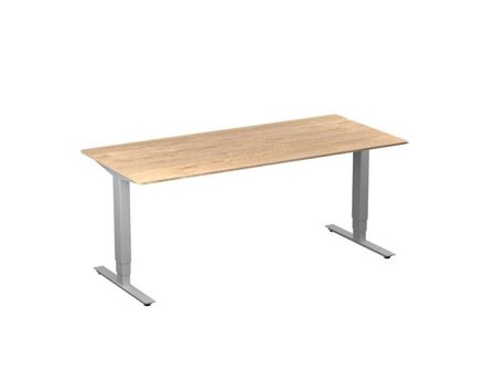 deNord Design Bord höj/sänk Pro 1800x800 ek/silver - Lyreco - Kontorsmöbler och inredning - Bord och hurtsar - Skrivbord - Höj/sänkbar