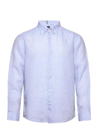 S-Liam-S-Bd-C1-242 Tops Shirts Linen Shirts Blue BOSS