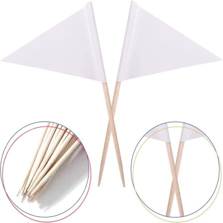 120 stk Cupcake Hvit Trekant Flagg Logo Buffet Dekor