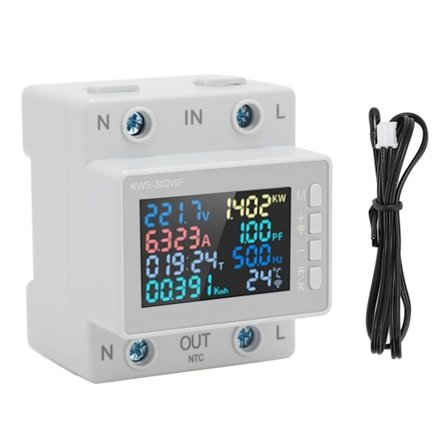 Spenning Amperemeter Profesjonell Høy Nøyaktighet WiFi Mobil Fjernkontroll Elektrisitetstester med Strømbruddsbeskyttelse 63A 170‐270V