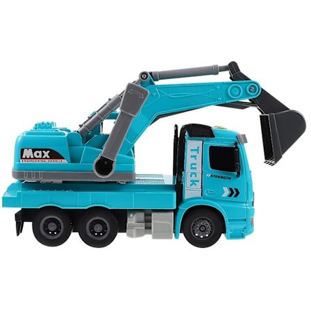Børns gravemaskine legetøj ingeniør køretøj inerti gravemaskine legetøj musik lys køretøj legetøj (25X22CM, himmelblå)