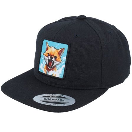 Kiddo Cap - Svart snapback Keps - Kids Fox Action Patch Black Snapback @ Hatstore