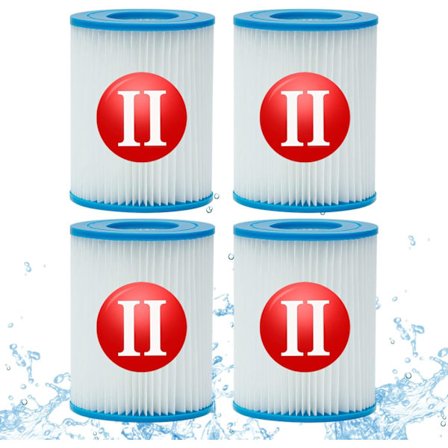 4 st filter för Bestway typ 2, ersättning för uppblåsbart spa
