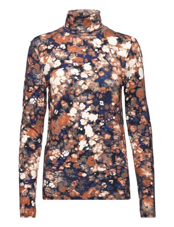 Slhanadi Printed Rollneck Ls T-shirts & Tops Long-sleeved Multi/mönstrad Soaked In Luxury