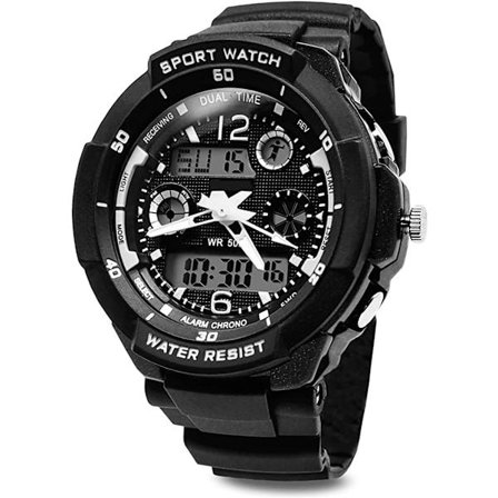 Digital-analog Børne Teenager Drenge Piger Sport Digitalt Ur med Alarm Stopur Kronograf - 50m Vandtæt Elektronisk Sportur til Drenge